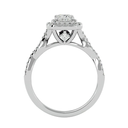 Sean criss cross halo diamond engagement ring