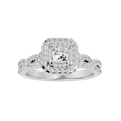 Sean criss cross halo diamond engagement ring