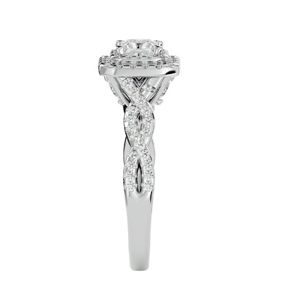 Sean criss cross halo diamond engagement ring