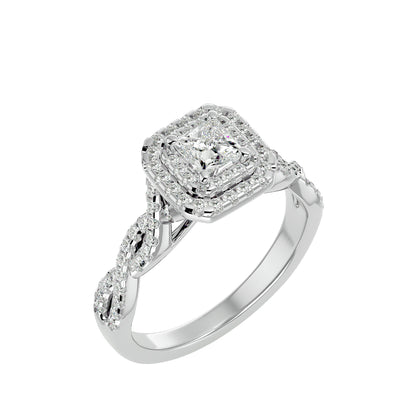 Sean criss cross halo diamond engagement ring