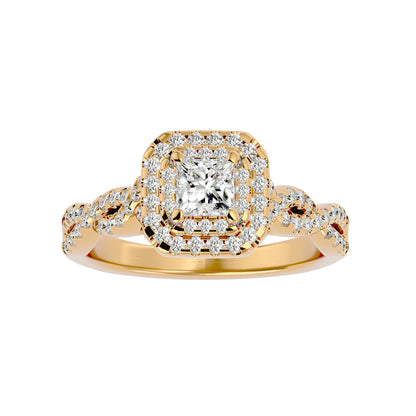 Sean criss cross halo diamond engagement ring