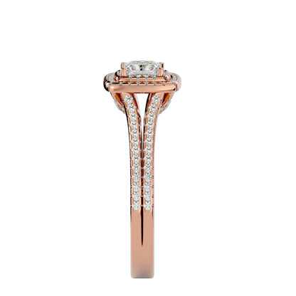 Catheral split shank diamond engagement ring