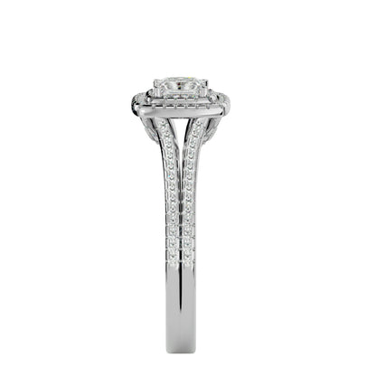 Catheral split shank diamond engagement ring