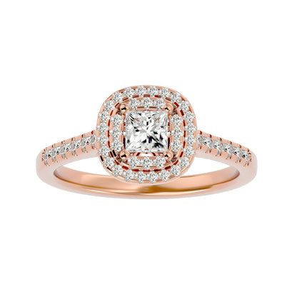 Lily Halo diamond engagement ring