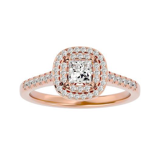 Lily Halo diamond engagement ring