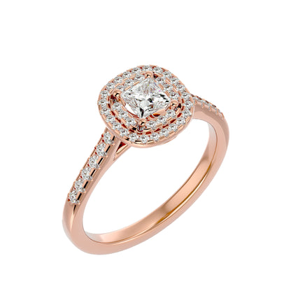 Lily Halo diamond engagement ring