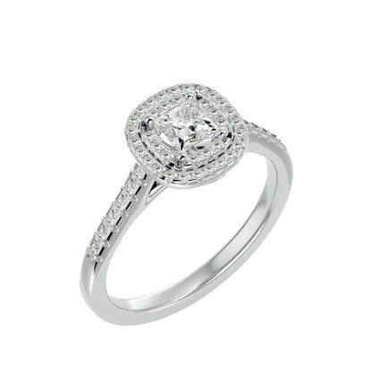 Lily Halo diamond engagement ring
