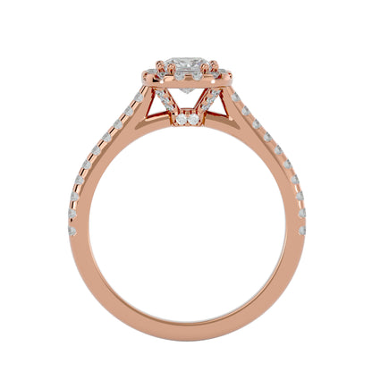 Lea halo diamond engagement ring