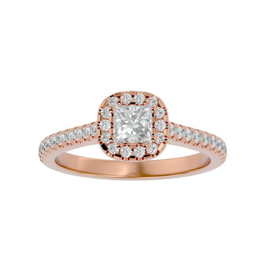 Lea halo diamond engagement ring