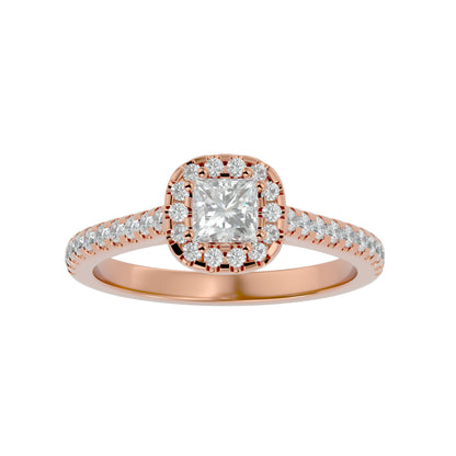 Lea halo diamond engagement ring
