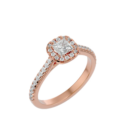 Lea halo diamond engagement ring