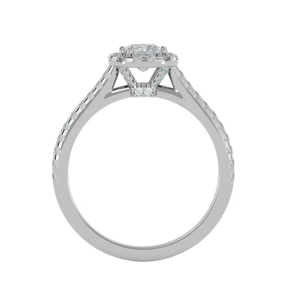 Lea halo diamond engagement ring