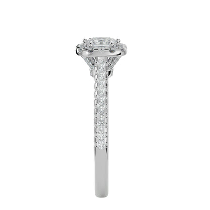 Lea halo diamond engagement ring