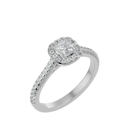 Lea halo diamond engagement ring