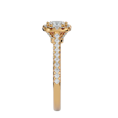 Lea halo diamond engagement ring