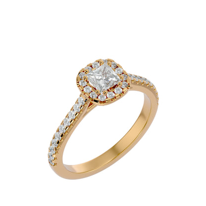 Lea halo diamond engagement ring