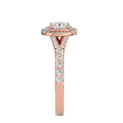 Mira double halo diamond engagement ring