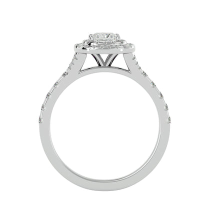 Mira double halo diamond engagement ring