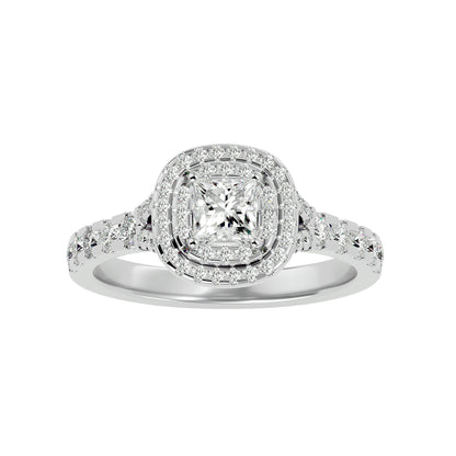 Mira double halo diamond engagement ring