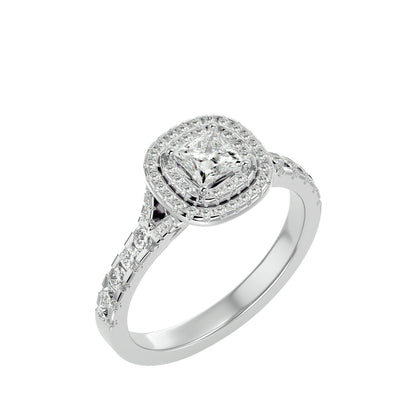 Mira double halo diamond engagement ring
