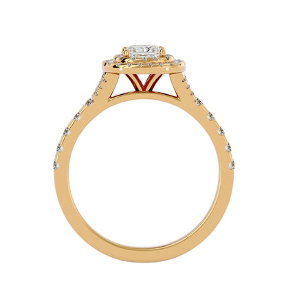 Mira double halo diamond engagement ring