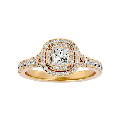 Mira double halo diamond engagement ring