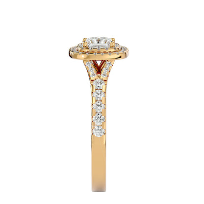 Mira double halo diamond engagement ring