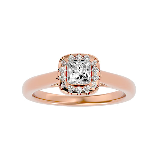 Siya classic halo diamond engagement ring