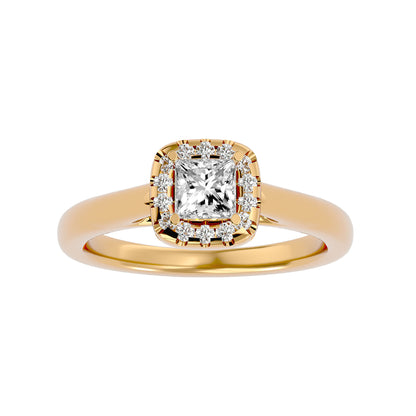 Siya classic halo diamond engagement ring