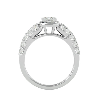 Rhea princess halo diamond enagement ring