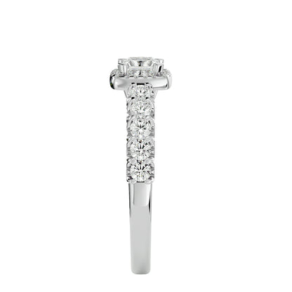 Rhea princess halo diamond enagement ring