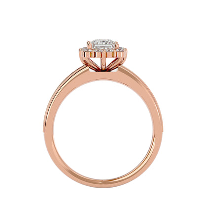 Princess diamond engagement ring with wedding band