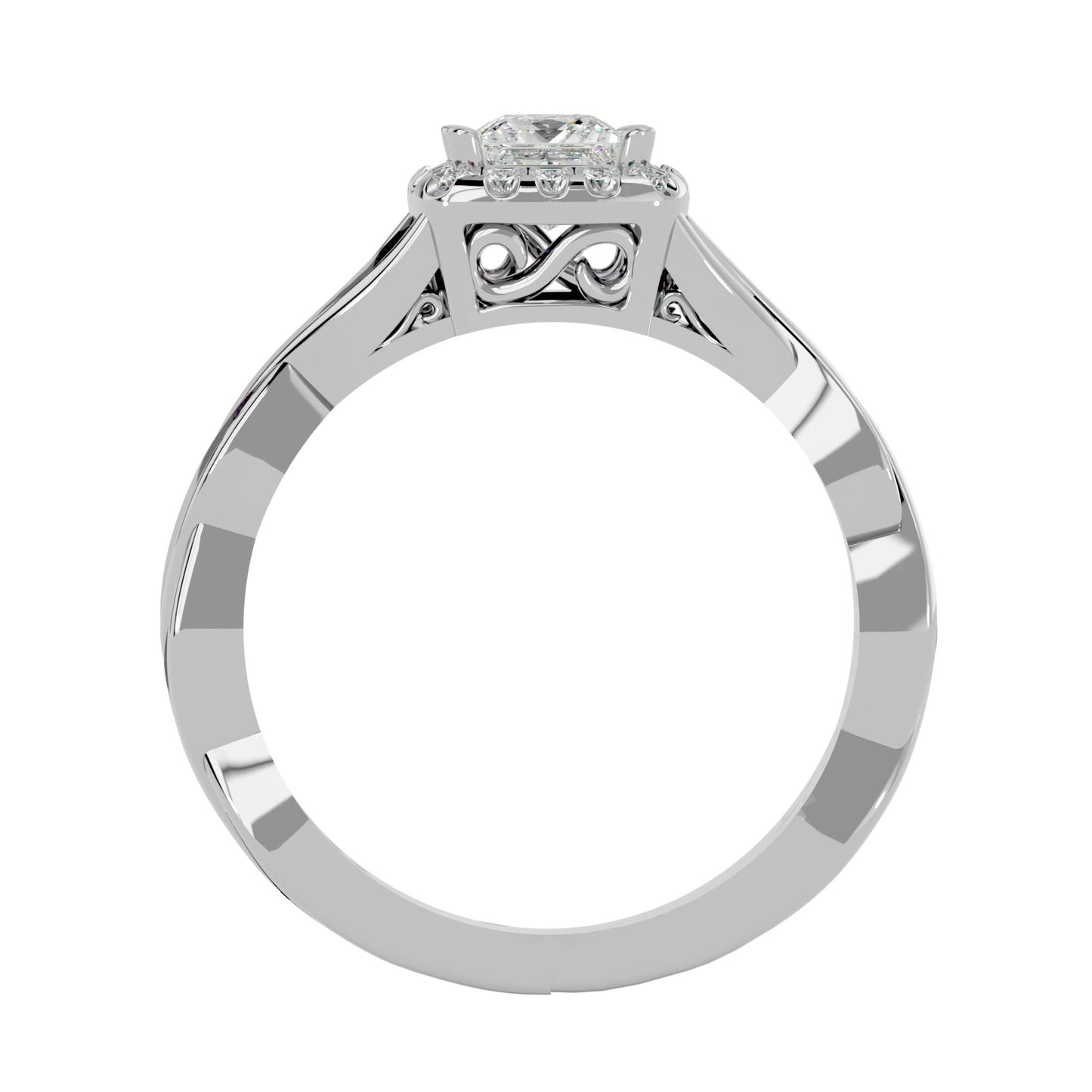 Eden criss cross diamond engagement ring