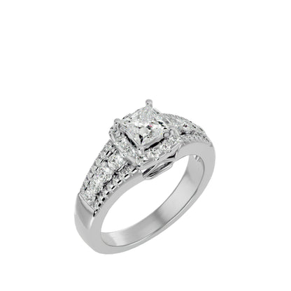 Shaffi side baguette diamond engagement ring