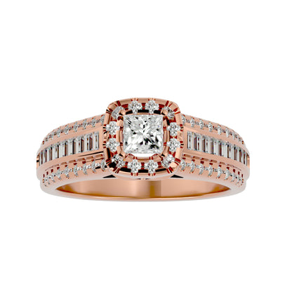 Sherley side tapper baguette diamond engagement ring