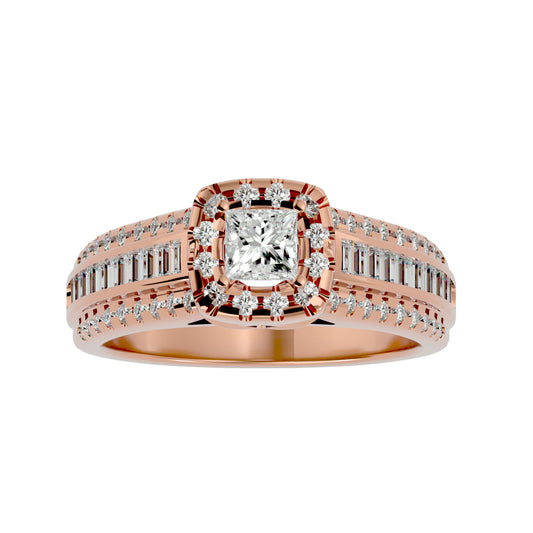 Sherley side tapper baguette diamond engagement ring