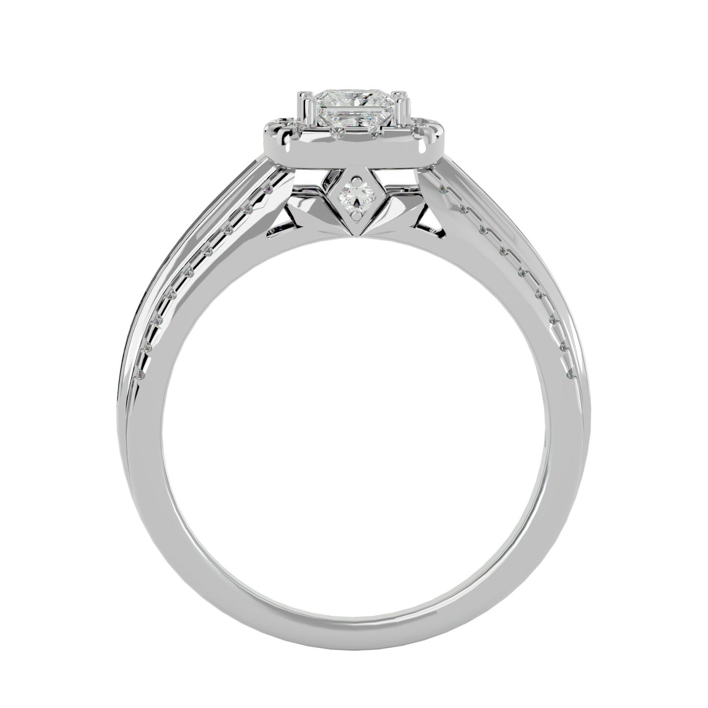 Sherley side tapper baguette diamond engagement ring