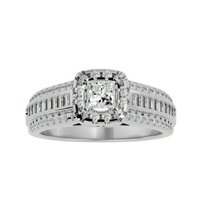 Sherley side tapper baguette diamond engagement ring