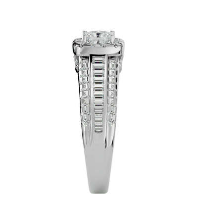 Sherley side tapper baguette diamond engagement ring