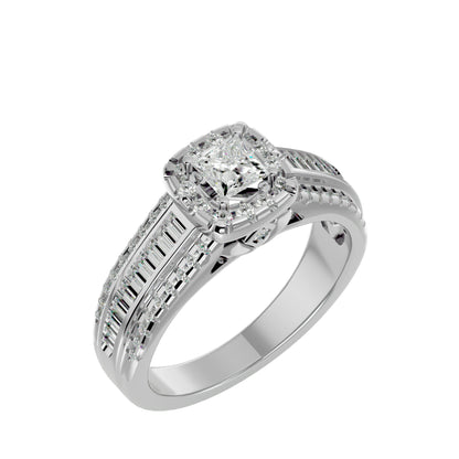 Sherley side tapper baguette diamond engagement ring