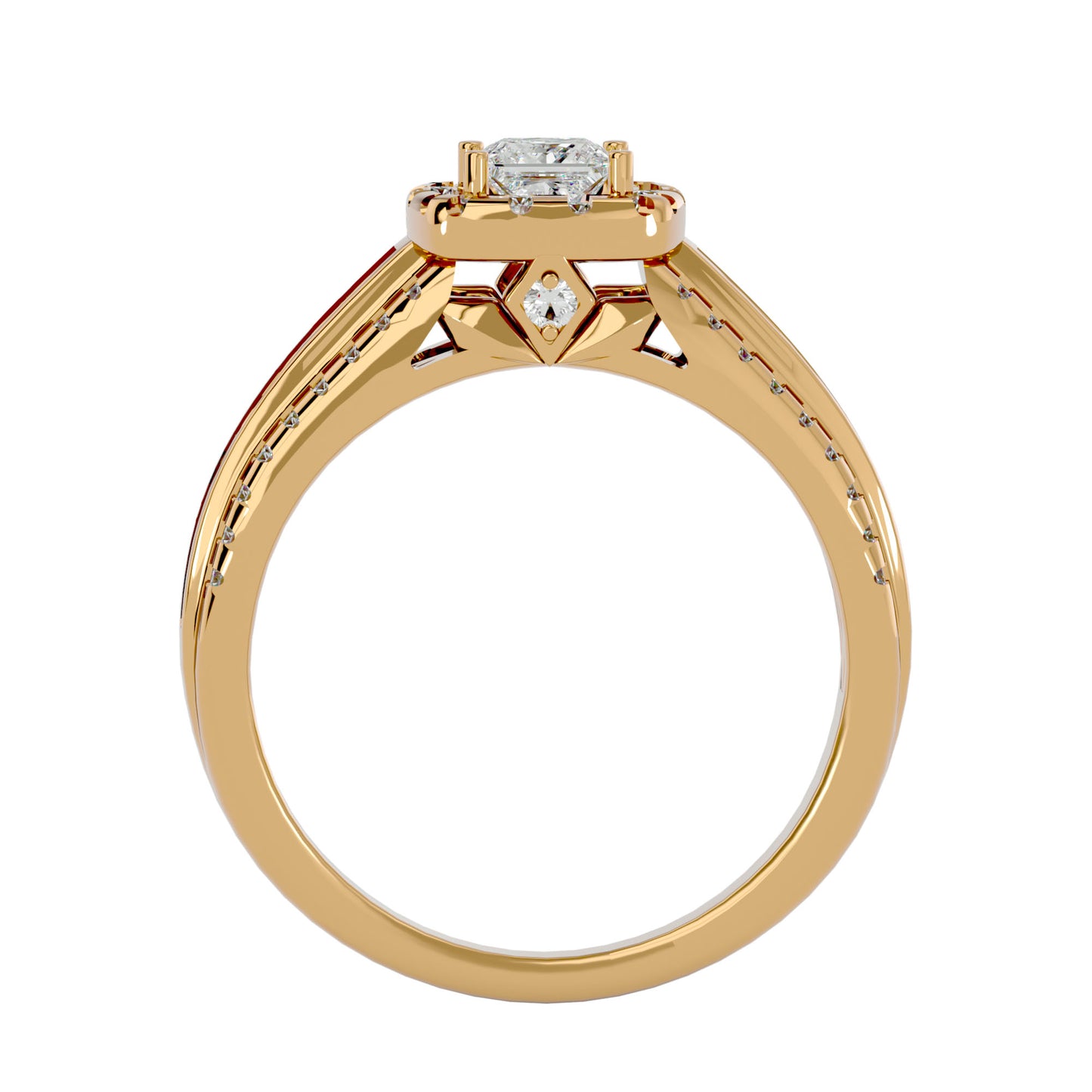 Sherley side tapper baguette diamond engagement ring