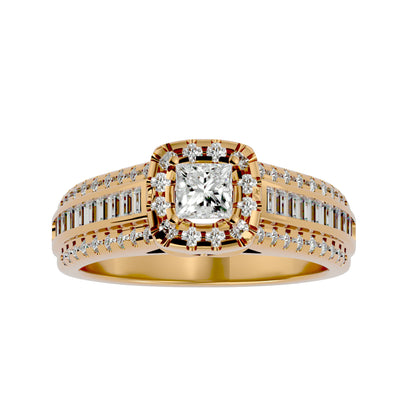 Sherley side tapper baguette diamond engagement ring