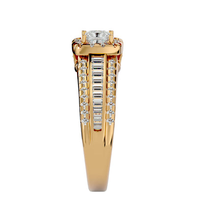 Sherley side tapper baguette diamond engagement ring