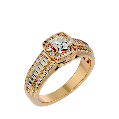 Sherley side tapper baguette diamond engagement ring
