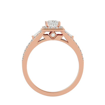 Sherley side tapper baguette diamond engagement ring