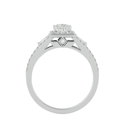 Sherley side tapper baguette diamond engagement ring