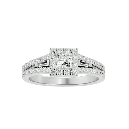 Sherley side tapper baguette diamond engagement ring