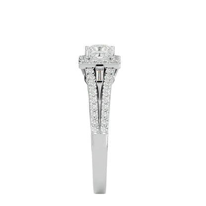 Sherley side tapper baguette diamond engagement ring