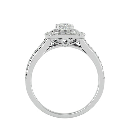 Ari Princess halo diamond engagement ring