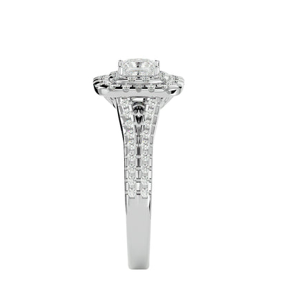 Ari Princess halo diamond engagement ring
